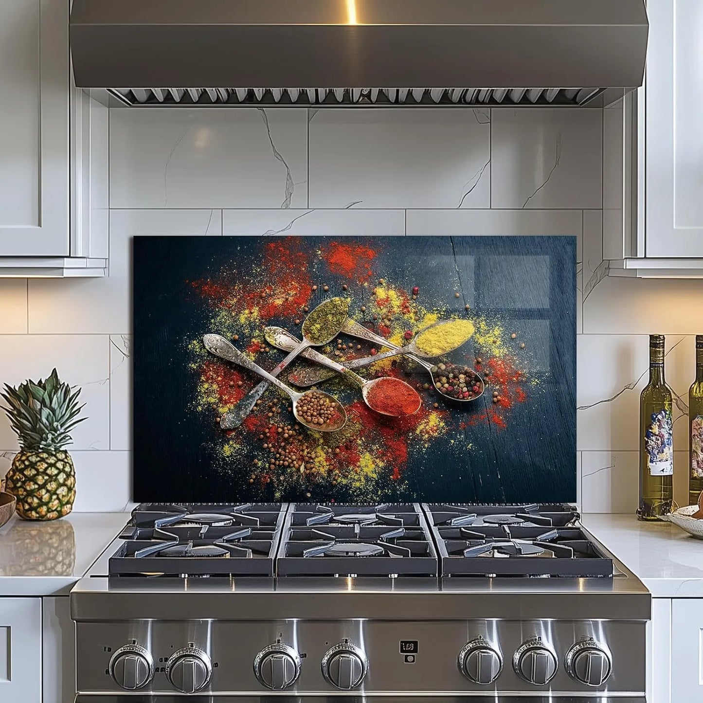 Spice Tempered Glass Backsplash for Kitchen