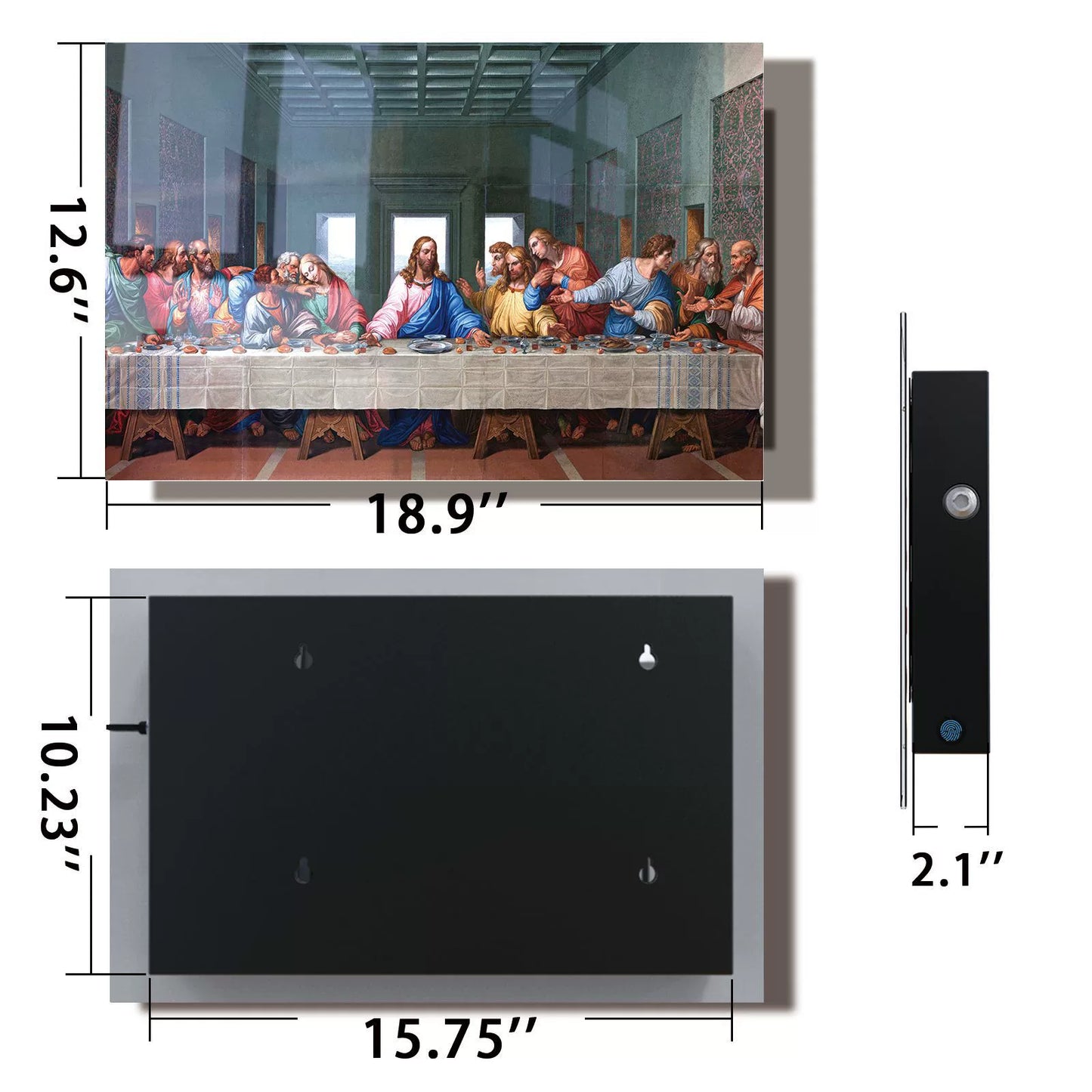Glass Last Supper Handgun Gun Storage Cabinet