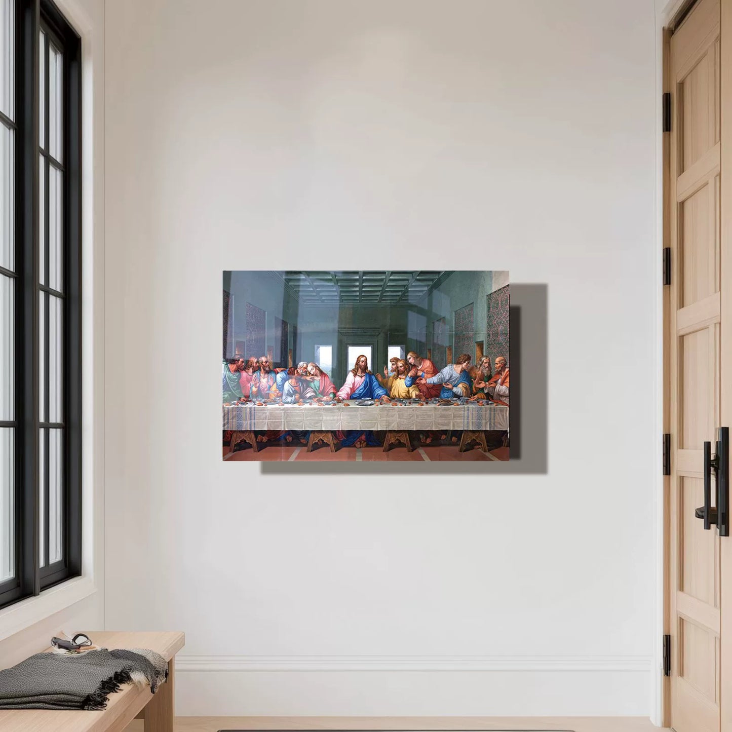 Glass Last Supper Handgun Gun Storage Cabinet