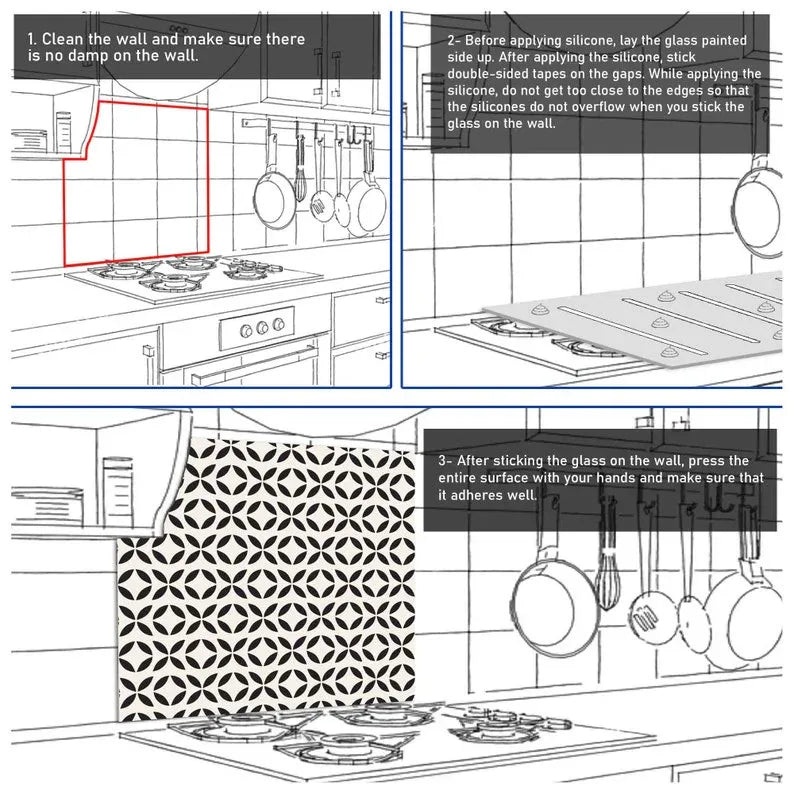 Transparent Vase Image Tempered Glass Stove Backsplash