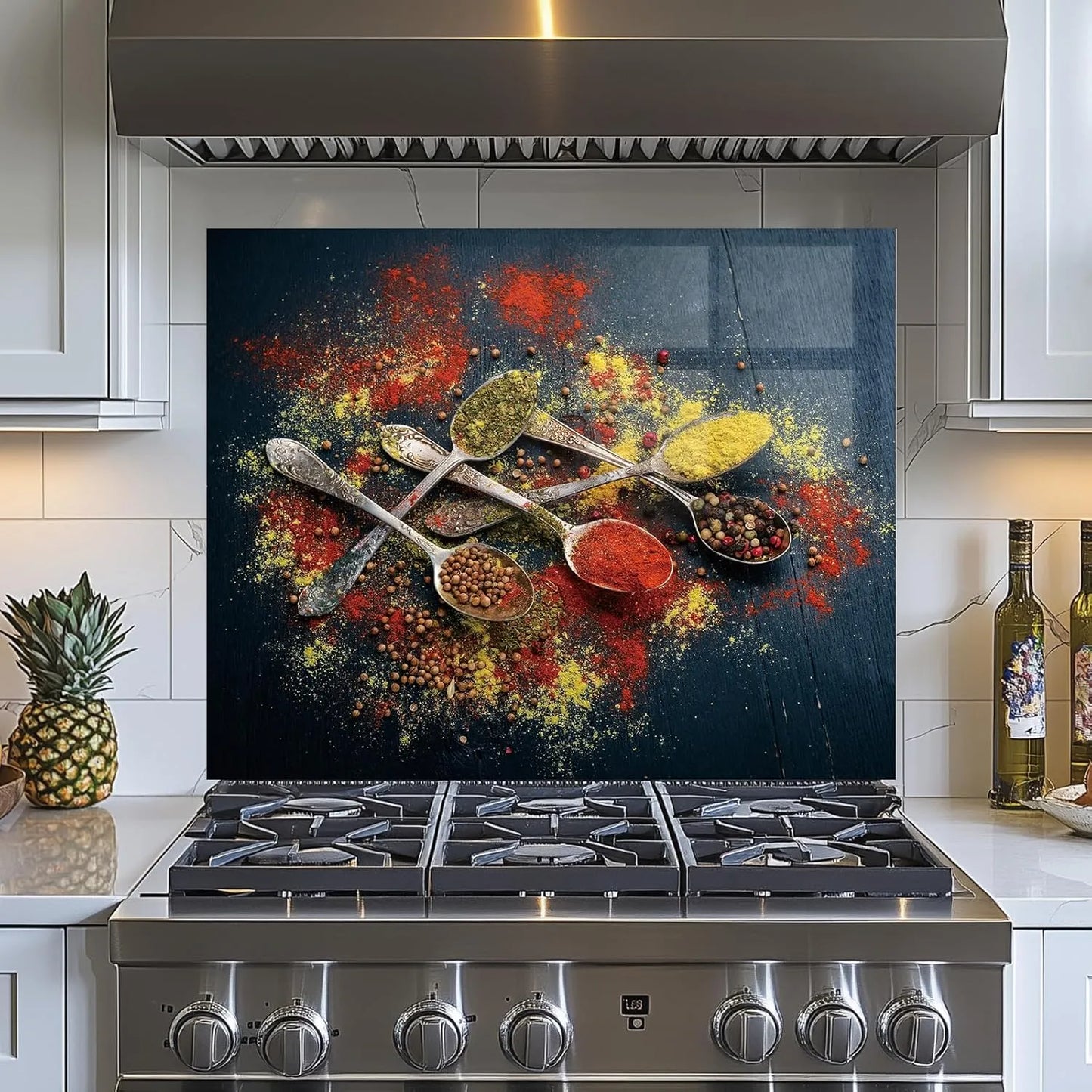 Spice Tempered Glass Backsplash for Kitchen