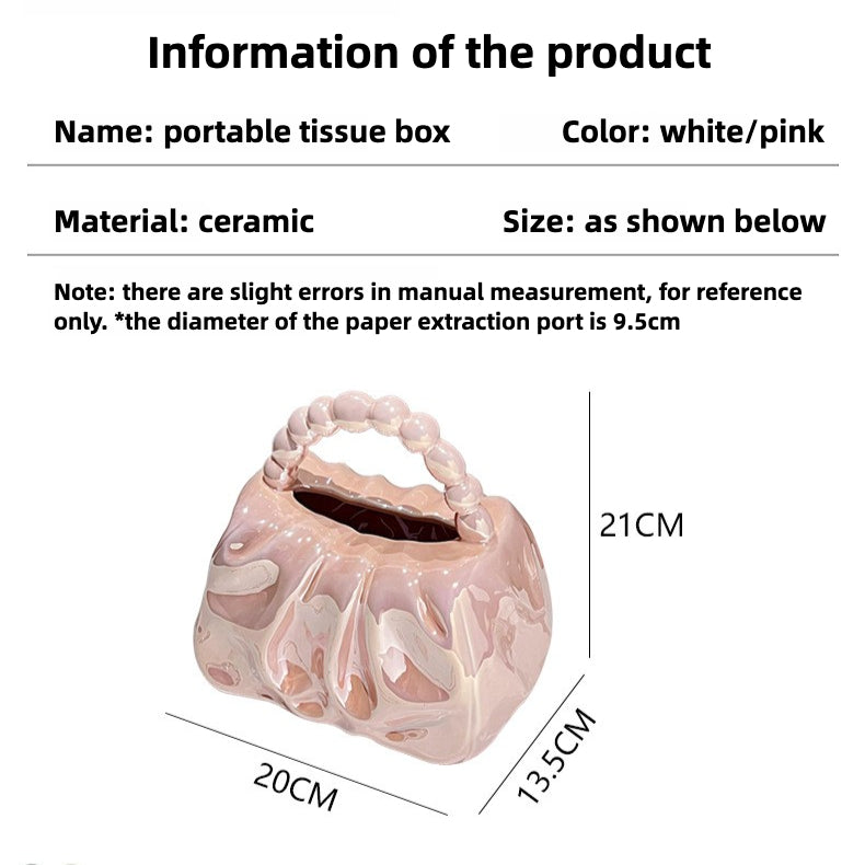 Ceramics Handbag Tissue Box