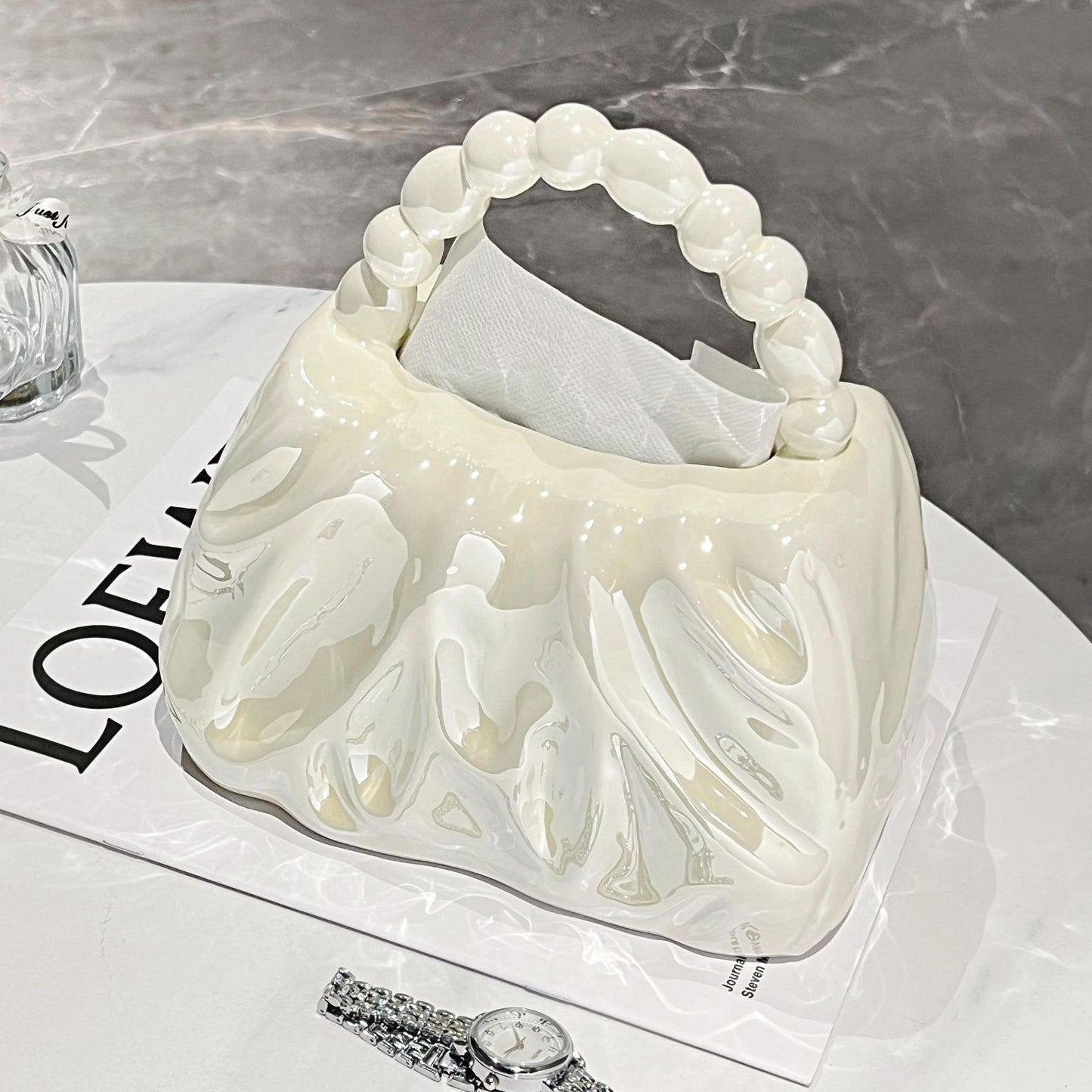 Ceramics Handbag Tissue Box