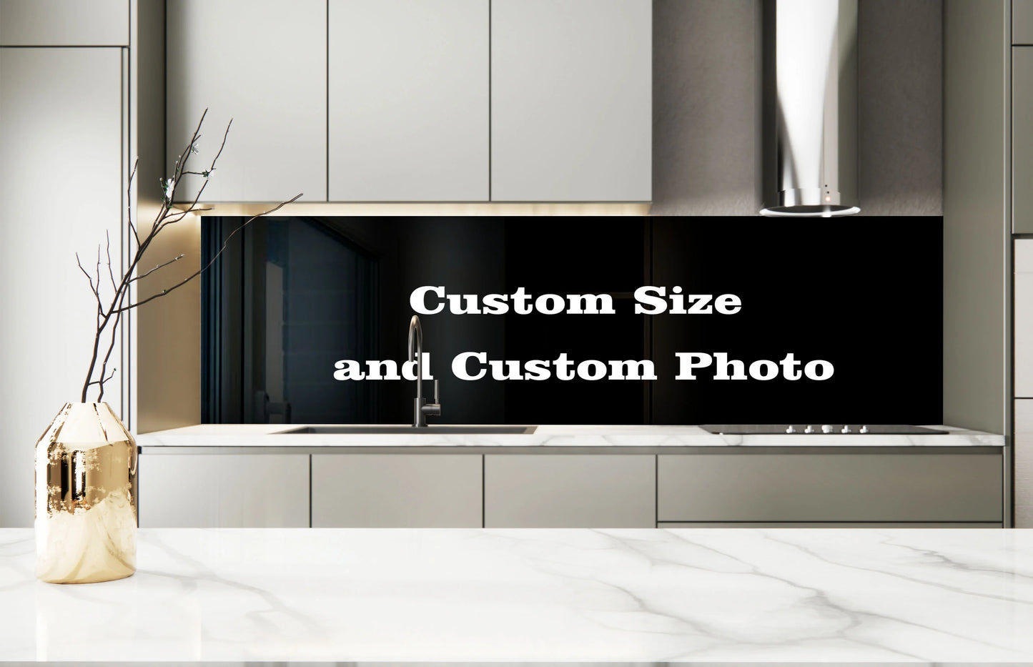 Custom Tempered Glass Printed Backsplash