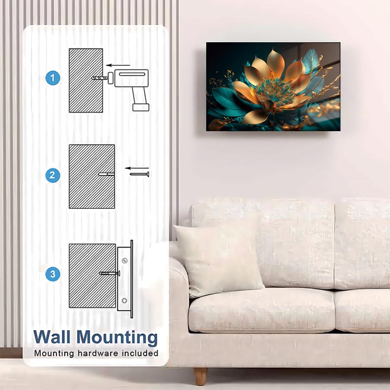 Glass Abstract Flower Gun Storage Cabinet