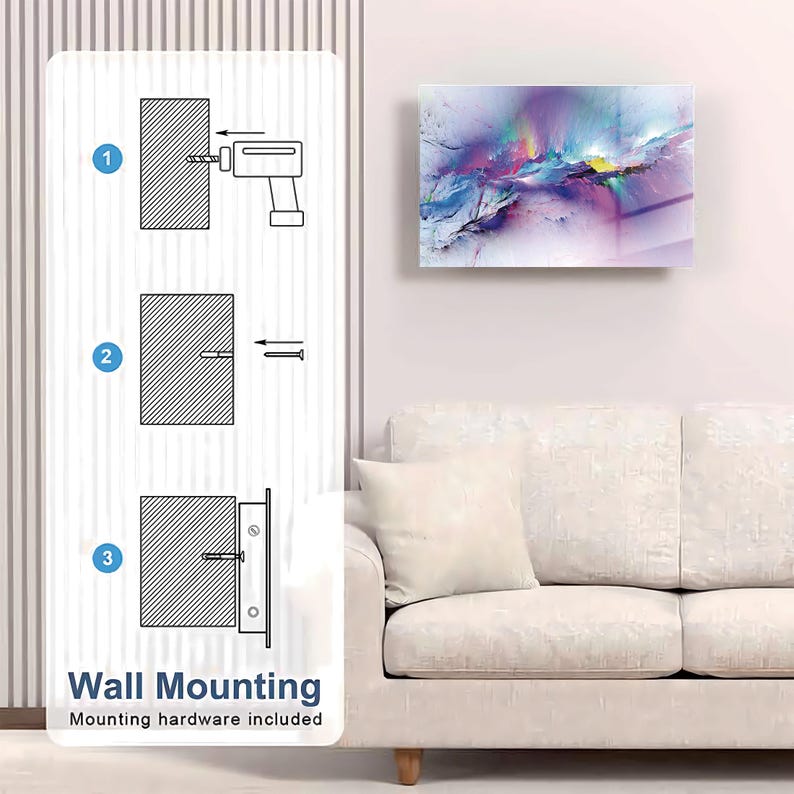 Glass Abstract Color Wall Art Gun Storage Cabinet