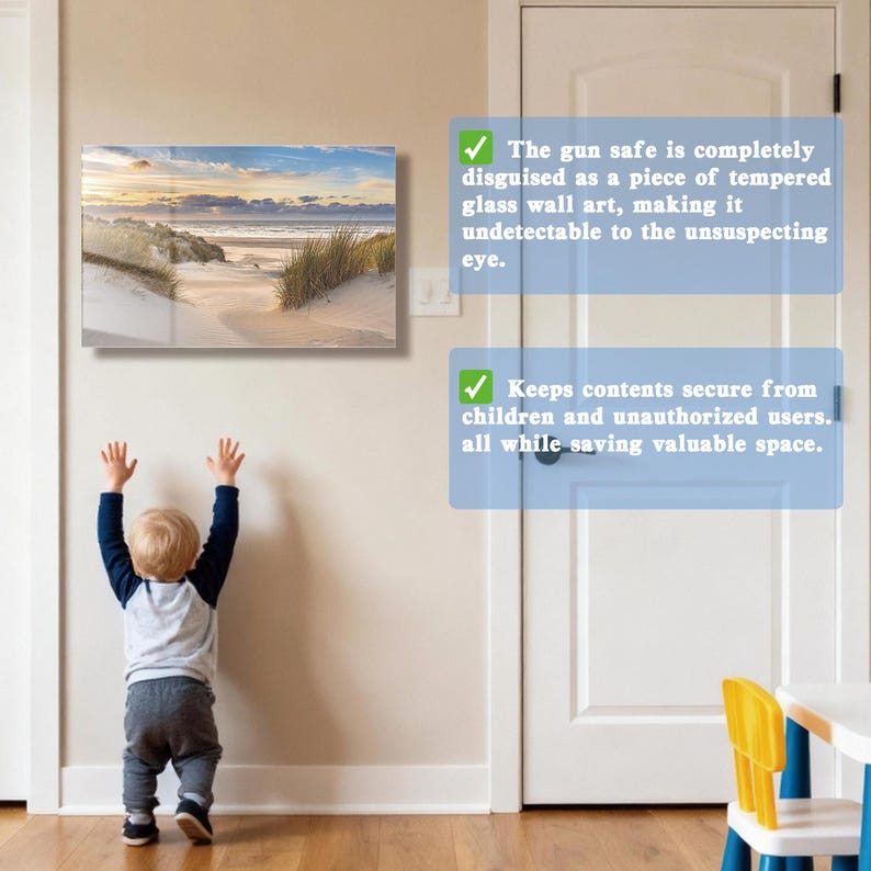 Glass Beach Wall Art Gun Storage Cabinet