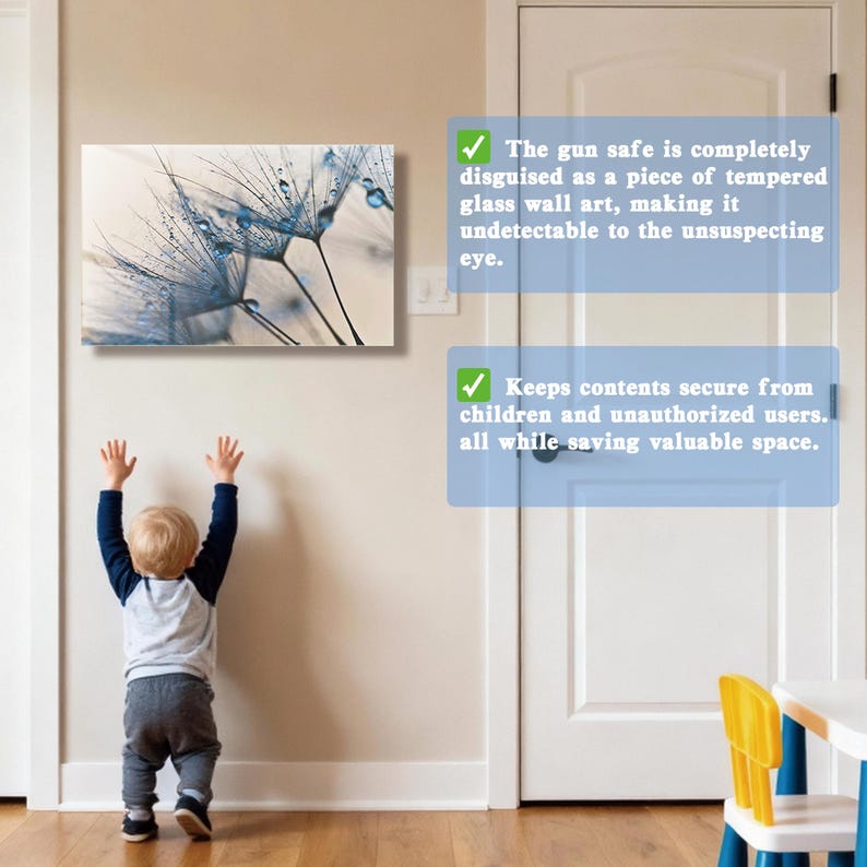 Glass Dandelion Wall Art Gun Storage Cabinet