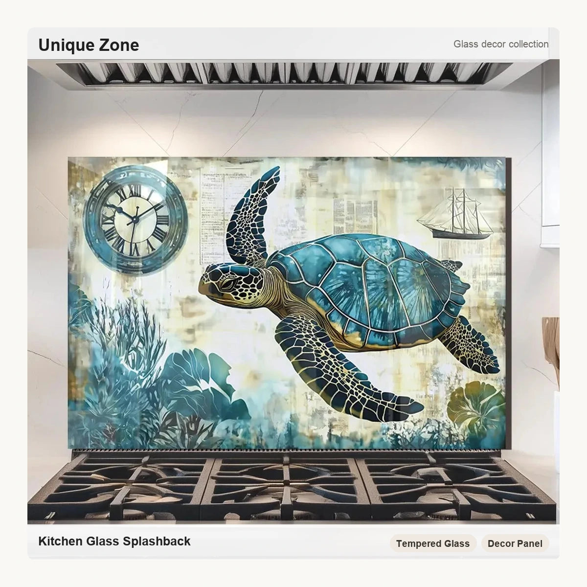 Turtle Glass Kitchen Backsplash - Unique Zone correct branded main image