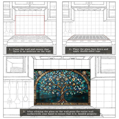 Easy installation steps for tempered glass kitchen backsplash