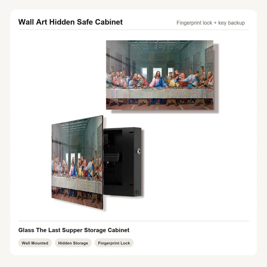 The Last Supper Wall Art Hidden Gun Safe Cabinet with fingerprint lock by Unique Zone
