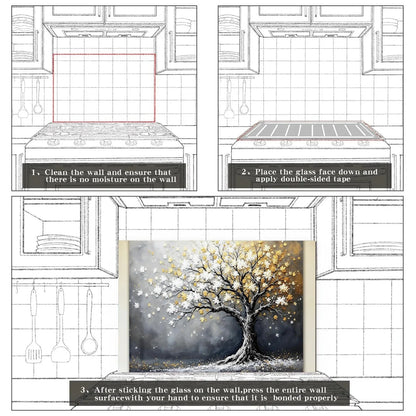 Easy installation steps for tempered glass kitchen backsplash