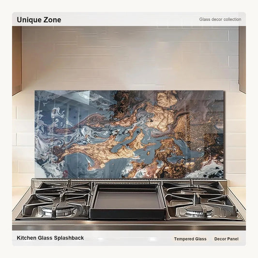 Tempered Glass Marbling Stove Back Top Cove - Unique Zone correct branded main image
