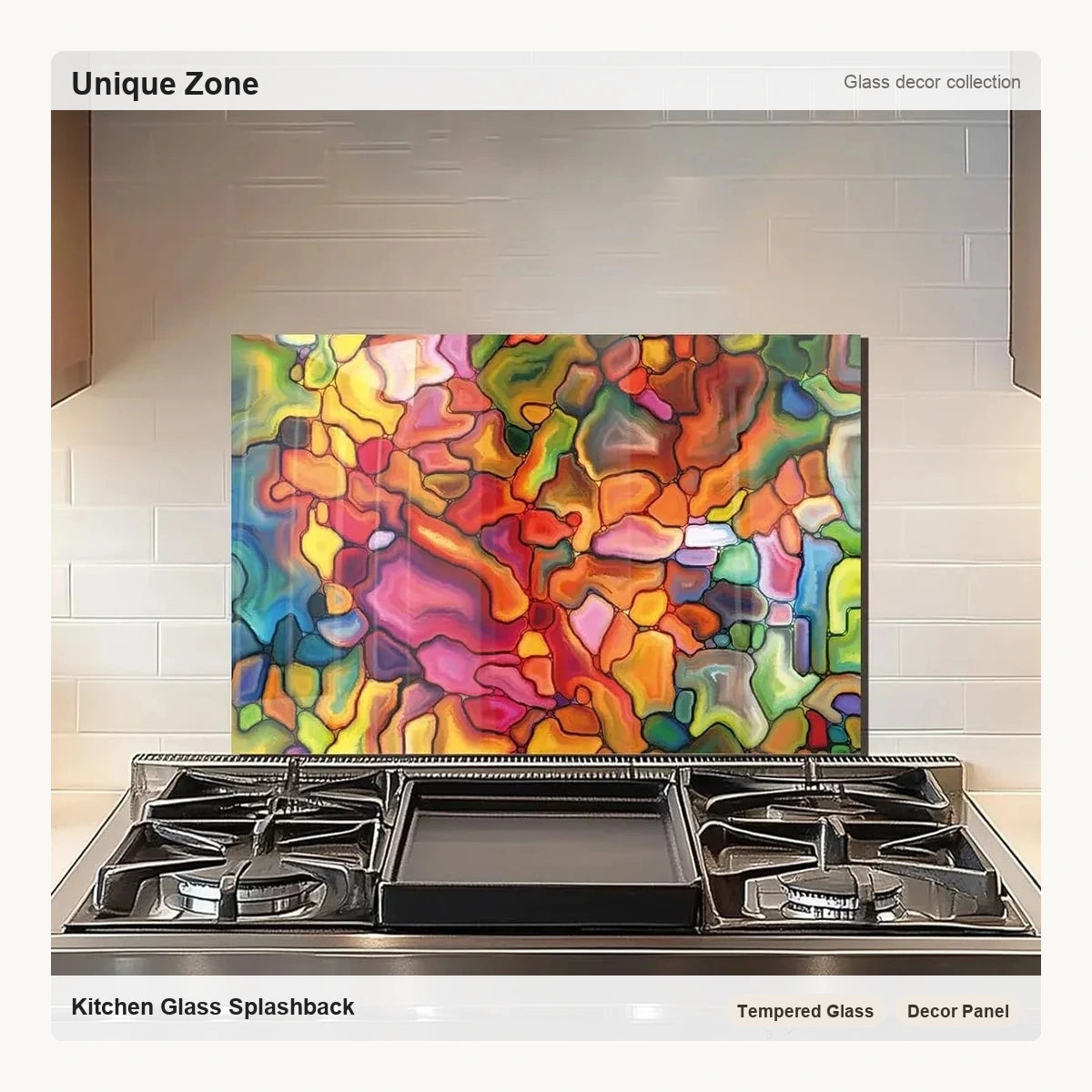 Tempered Glass Energy of Stained Glass Splashback - Unique Zone correct branded main image