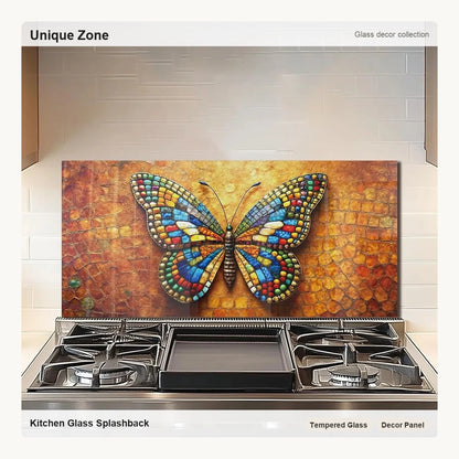 Tempered Glass 3D Butterfly Stove Backsplash Top Cover - Unique Zone correct branded main image