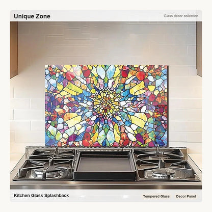 Tempered Glass Mosaic Abstract Window Stove Back Top Cover - Unique Zone correct branded main image