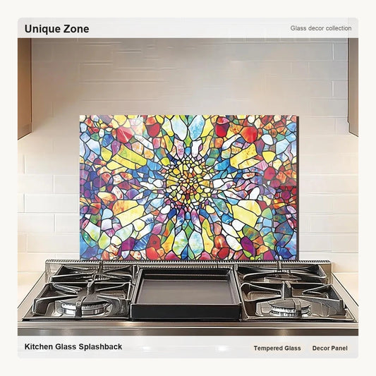 Tempered Glass Mosaic Abstract Window Stove Back Top Cover - Unique Zone correct branded main image