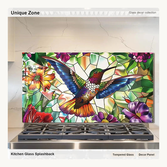 Tempered Glass Hummingbird Kitchen Sink Cover Splash Guard - Unique Zone correct branded main image