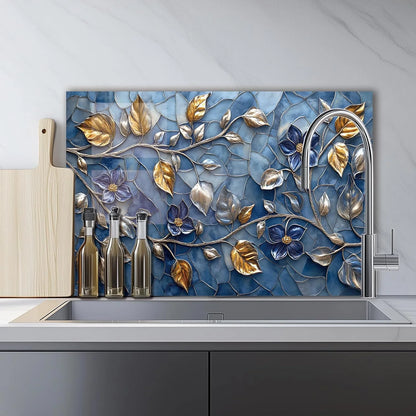 Mosaic Leaves tempered glass kitchen backsplash kitchen wall display