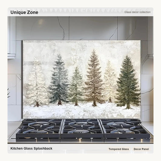 Snow Scene - Tempered Glass Backsplash for Kitchen - Unique Zone correct branded main image