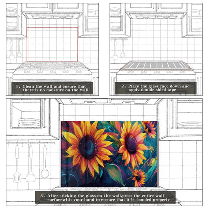 Easy installation steps for tempered glass kitchen backsplash