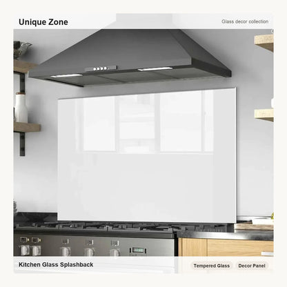 White Tempered Glass Kitchen Backsplash - Unique Zone correct branded main image