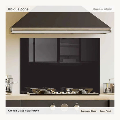 Black Tempered Glass Kitchen Backsplash - Unique Zone correct branded main image