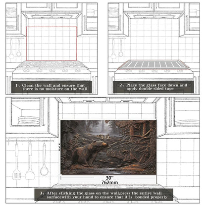 Easy installation steps for tempered glass kitchen backsplash