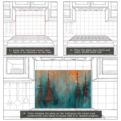 Easy installation steps for tempered glass kitchen backsplash