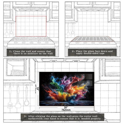 Easy installation steps for tempered glass kitchen backsplash