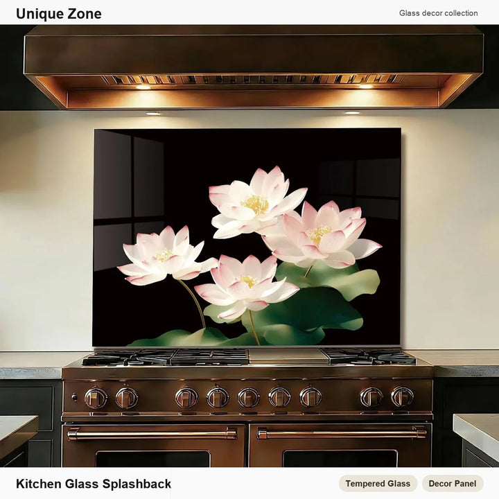 Black Tempered Glass Kitchen Backsplash