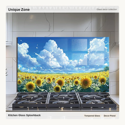 Sunflower Stove Splashback Glass Backsplash - Unique Zone correct branded main image