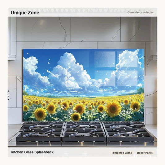 Sunflower Stove Splashback Glass Backsplash - Unique Zone correct branded main image