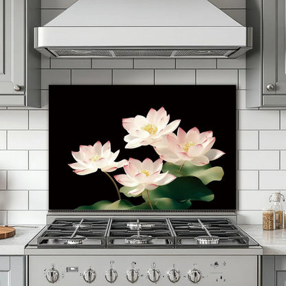 Black tempered glass kitchen backsplash kitchen wall display