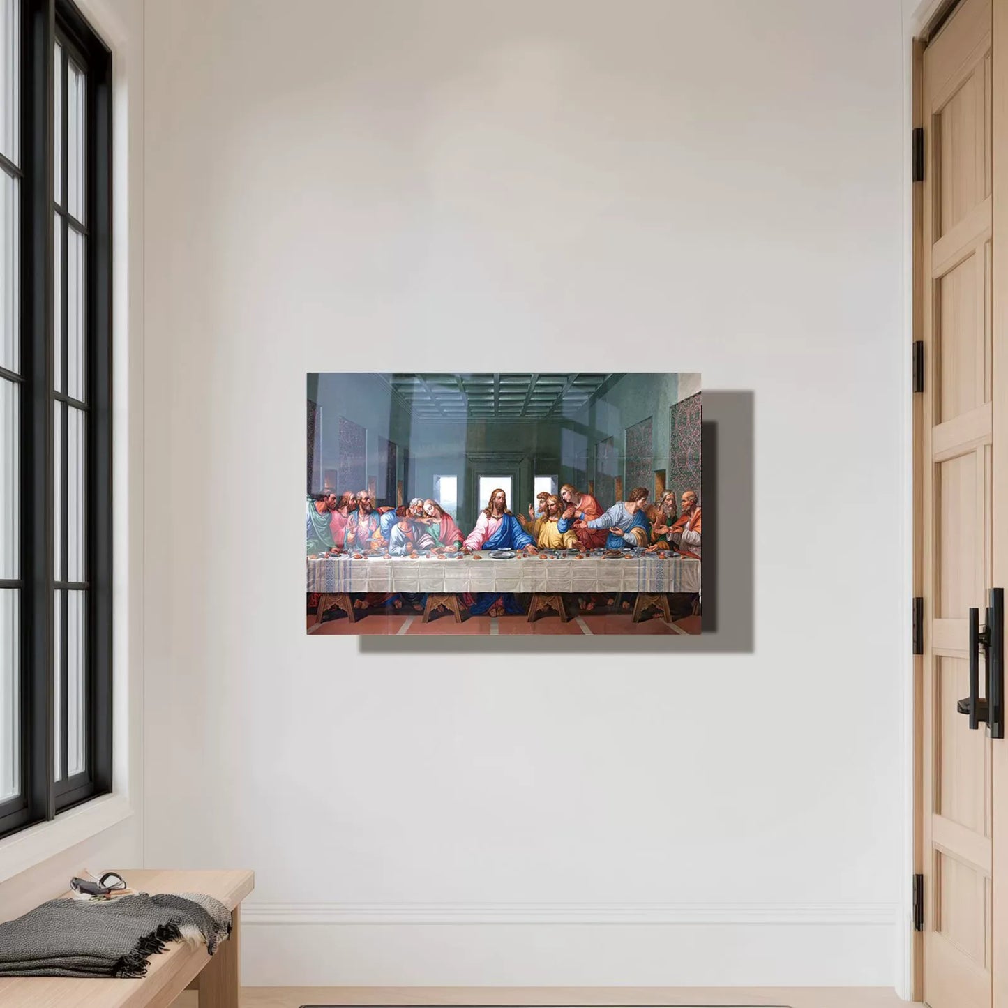 Last Supper glass wall art decor modern home decoration