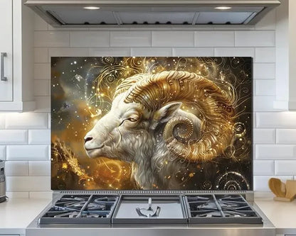 Twelve Zodiac Signs - Tempered Glass Backsplash for Kitchen
