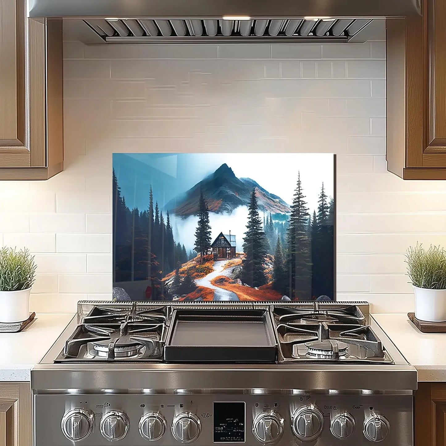 Tempered glass tiny house stove back top cover kitchen decor protective panel