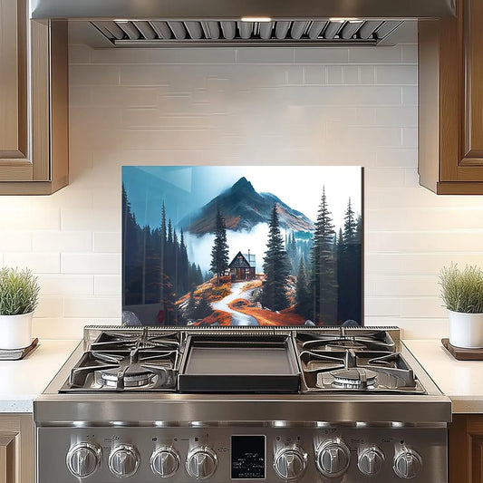 Tempered glass tiny house stove back top cover kitchen decor protective panel