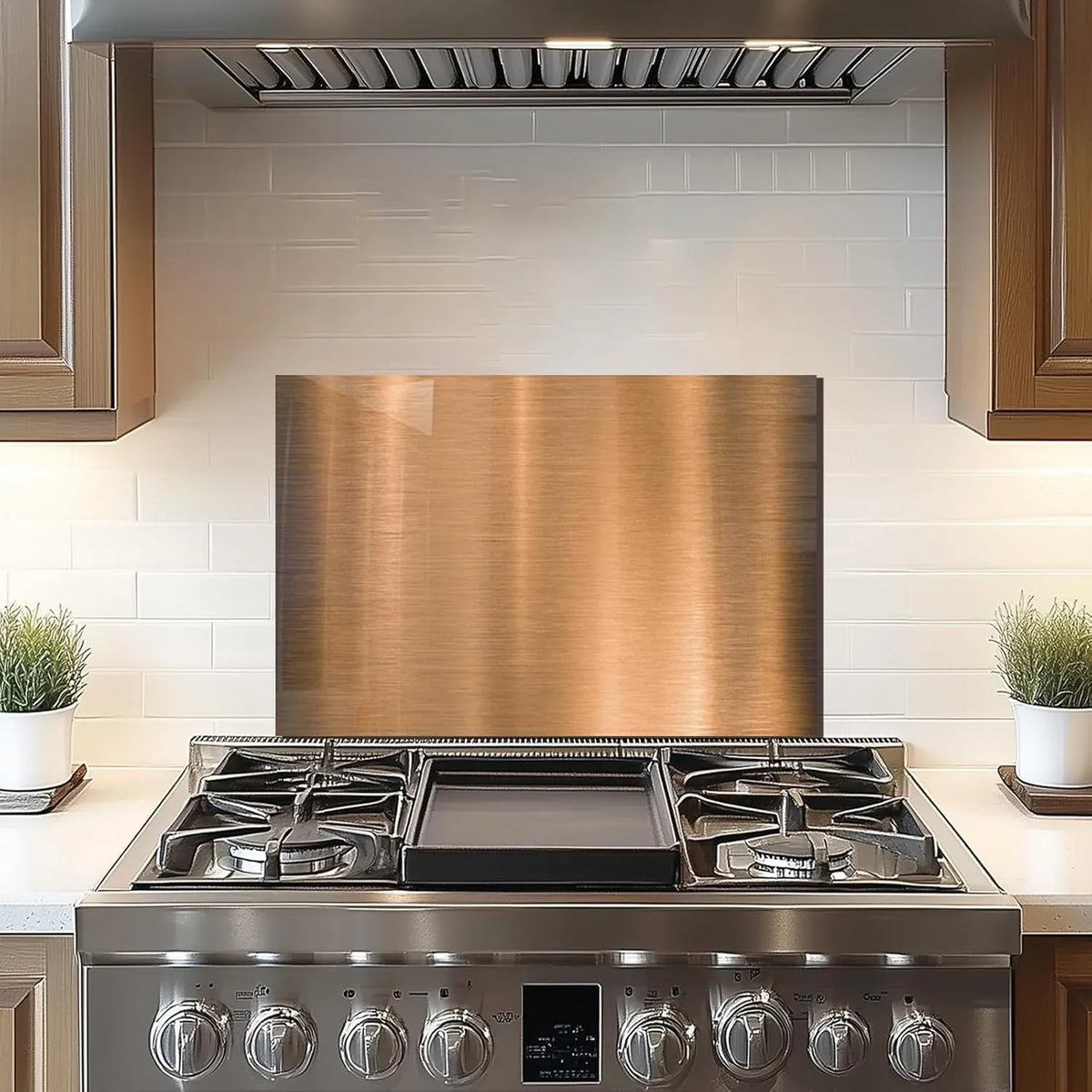 Tempered glass kitchen backsplash behind stove modern design