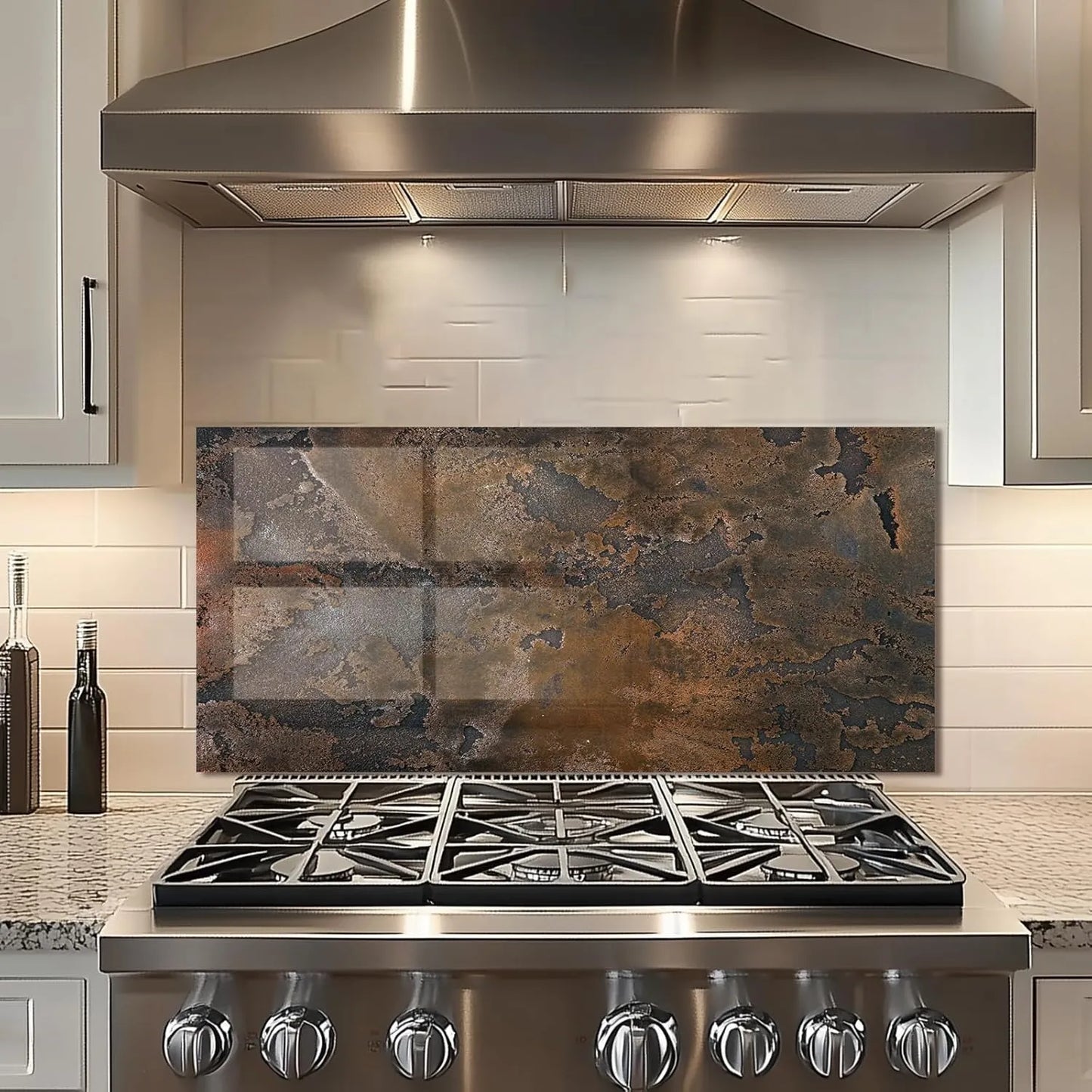 Old Wall Pattern Tempered Glass Stove Splashback