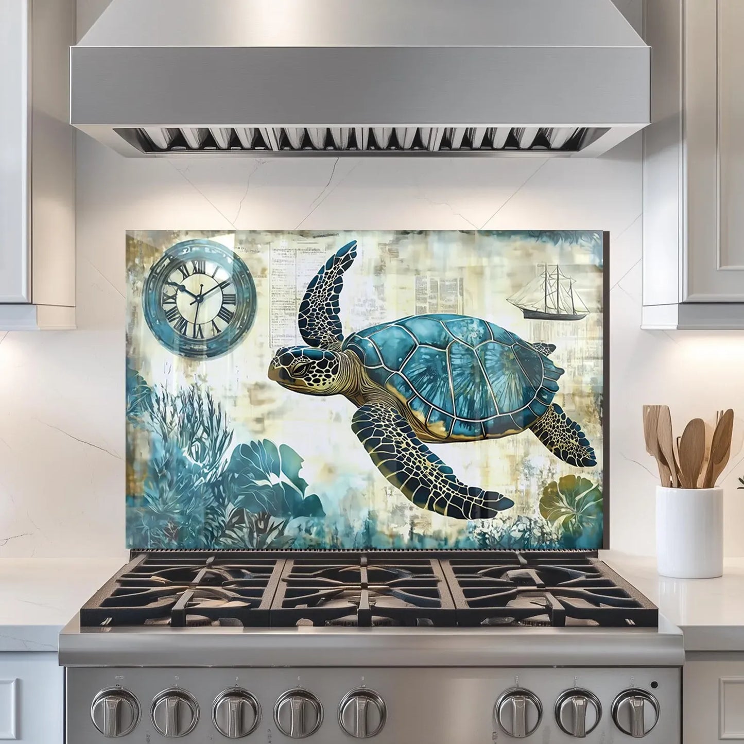 Turtle Glass Kitchen Backsplash