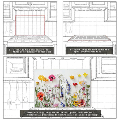 Easy installation steps for tempered glass kitchen backsplash