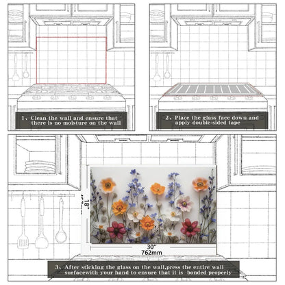 Easy installation steps for tempered glass kitchen backsplash