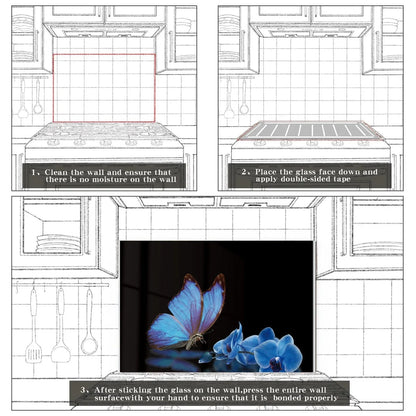 Easy installation steps for tempered glass kitchen backsplash