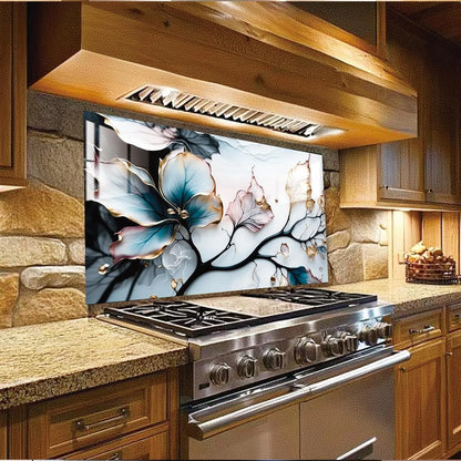 Colorful Leaves tempered glass kitchen backsplash kitchen wall display