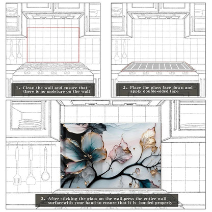 Easy installation steps for tempered glass kitchen backsplash