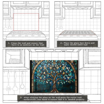 Easy installation steps for tempered glass kitchen backsplash
