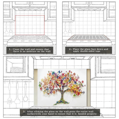 Easy installation steps for tempered glass kitchen backsplash