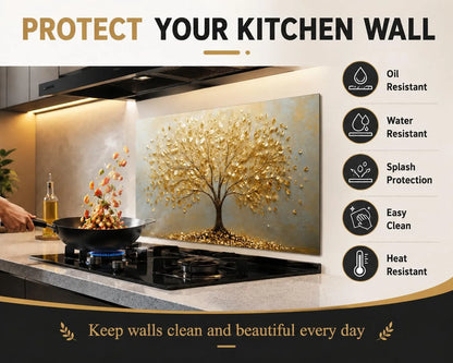 Tree of Life tempered glass kitchen backsplash kitchen wall display