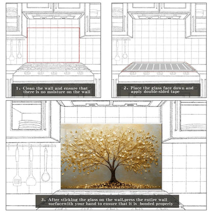 Easy installation steps for tempered glass kitchen backsplash